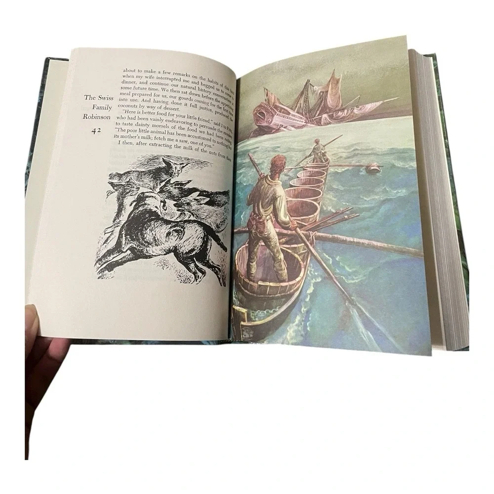 VINTAGE  SWISS FAMILY‎ ROBINSON HARDCOVER BOOK JR. EDITION GROSSET & DUNLAP 1998